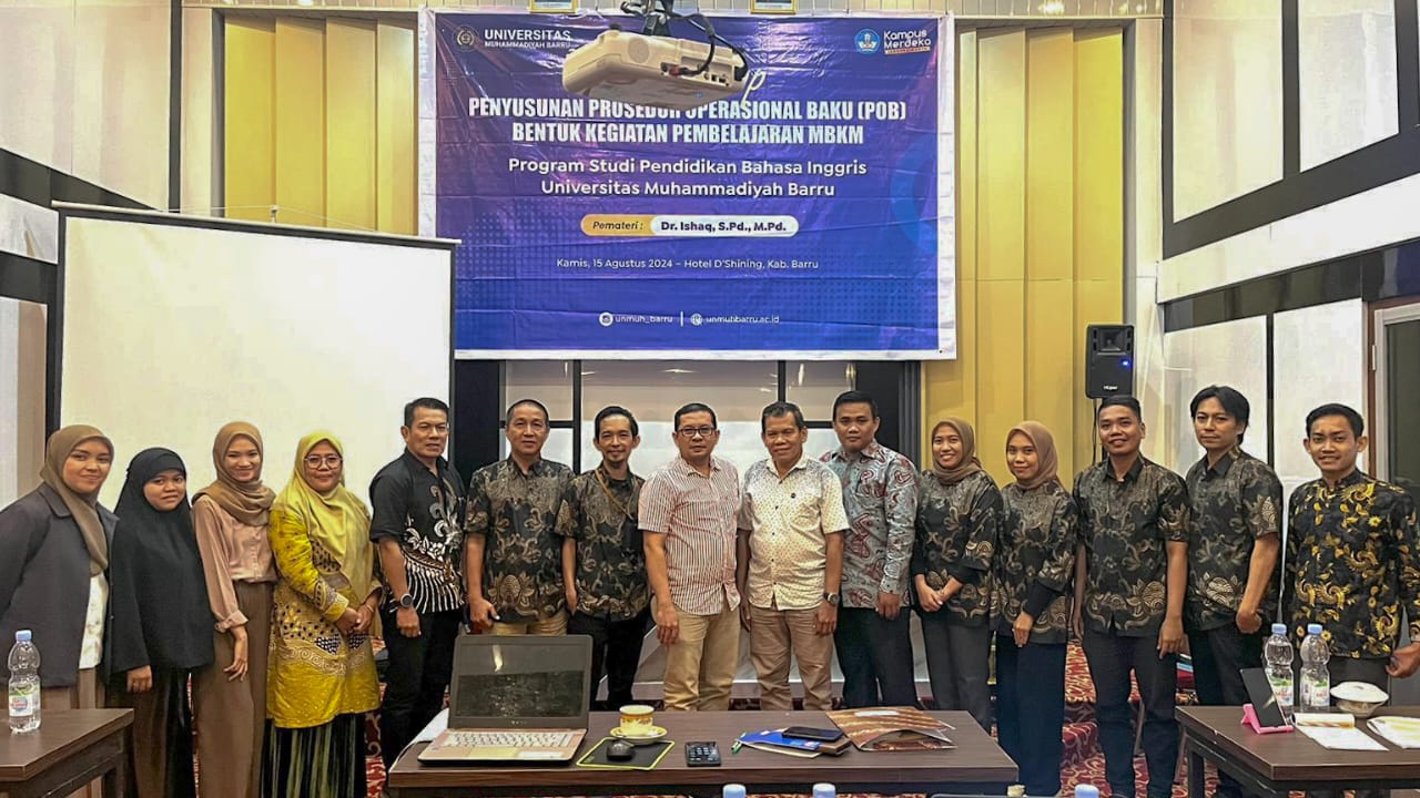 Workshop Penyelarasan Kurikulum dan Penyusunan Prosedur Operasional Baku (POB) MBKM di Prodi Pendidikan Bahasa Inggris Universitas Muhammadiyah Barru